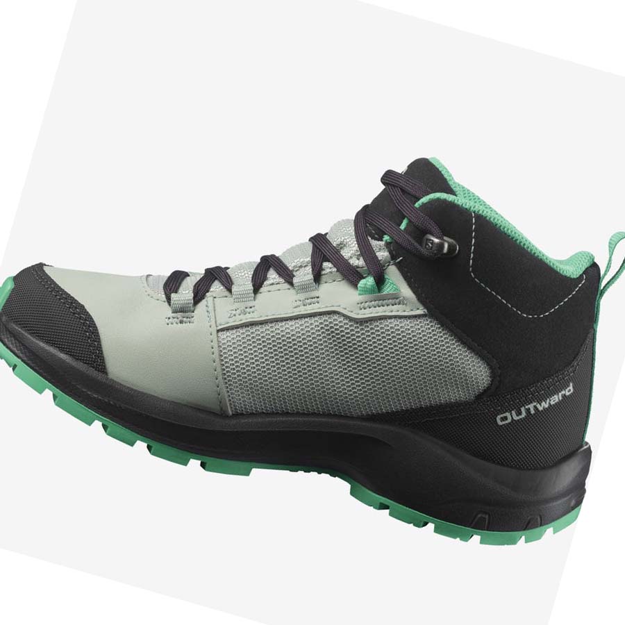 Tenis Senderismo Salomon OUTWARD CLIMASALOMON™ WATERPROOF Niños Verde Menta | MX 2040WNB